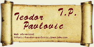Teodor Pavlović vizit kartica